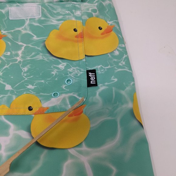 Neff Green Swim Trunks with Yellow Duck Print - Picture 12 of 13